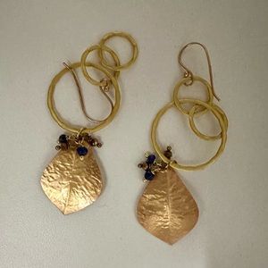 Gold leaf earrings